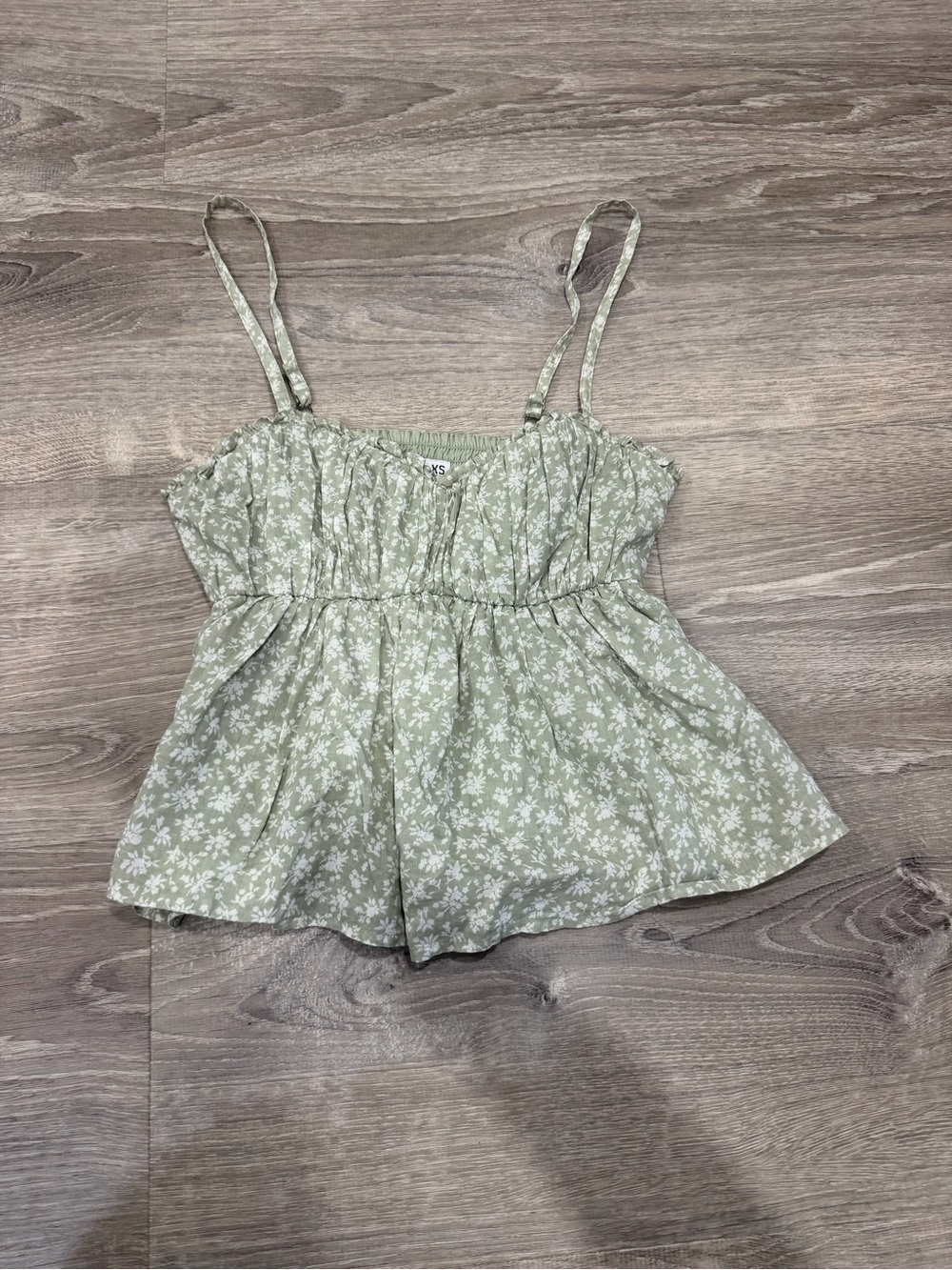 Hollister Sage Green Floral Spaghetti Strap Cami